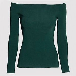 H&M Green Long Sleeve Ribbed Top - EUC- S